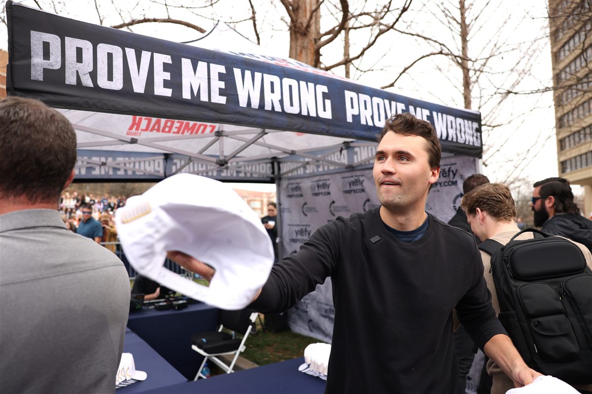 Charlie Kirk speaking at a Turning Point event