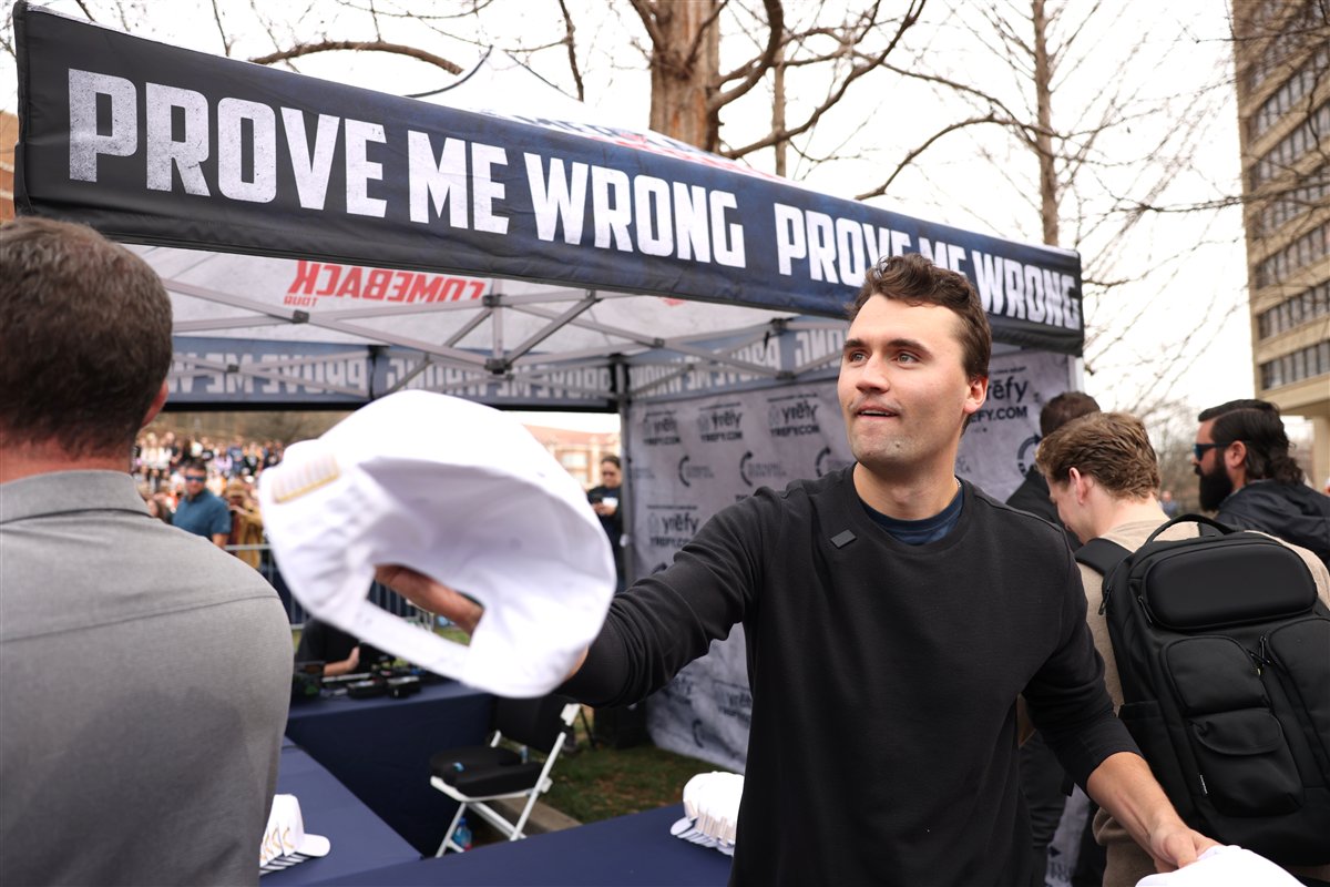 Charlie Kirk speaking at an event, used in we are charlie kirk song explained coverage